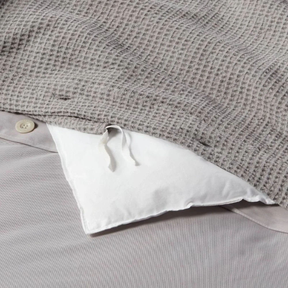 Threshold King Washed Waffle Weave Duvet Cover & Sham Set Gray - Threshold